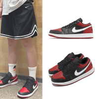 Nike 休閒鞋 Air Jordan 1 Low 男鞋 皮革 AJ1 黑紅頭 Bred Toe 喬丹 1代 553558-066