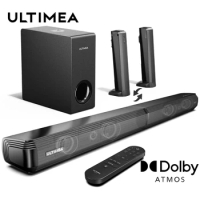 ULTIMEA 4.1 Soundbar with Dolby Atmos,Bluetooth Soundbar with Subwoofer,3D Surround Sound System,2-in-1 Detachable Soundbar