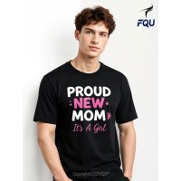FQU Proud New Mom It's A Boy Promoted To Mommy Gender Reveal T-shirt Classic Car Culture gifts for D