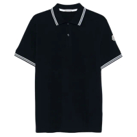 【MONCLER】春夏新款 男款 左臂品牌LOGO 短袖POLO衫-深藍色(S號、M號、L號、XL號、XXL號)