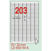 龍德 (直角) 雷射、影印專用標籤-雷射透明(可列印) 10x30mm 15大張 /包 LD-850-TL-C