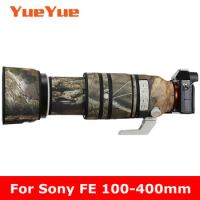 For Sony FE 100-400 GM Lens Waterproof Camouflage Coat Rain Cover Protective Sleeve Case Nylon Guns Cloth 100-400mm F4.5-5.6 OSS