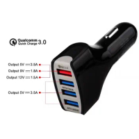 35w 7A Car Charger Quick Charge 3.0 Multi USB 4 Port Mobile Phone Fast Charging QC 3.0 For iPhone Samsung Galaxy Huawei Xiaomi