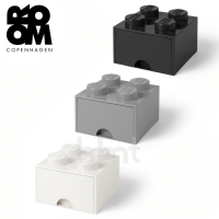 【Room Copenhagen】LEGO 四凸抽屜收納箱3色組合-黑灰白(樂高儲存盒)