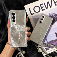 Ốp Gradient Màu Bạc Cực Quang Laser Sang Trọng, Fold6, Dành Cho Samsung Galaxy Z Fold6 5 4 3, Họa Ti