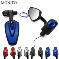 22mm Motorcycle Handle Bar End Mirrors Rear View Side Mirror Turn Signal For DUCATI Monster M600 M620 M750 M900 Scrambler 1100