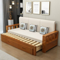 免運 沙發床 兩用 雙人實木可折疊客廳坐臥1.5多功能小戶型1.8單伸縮床