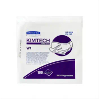 100pcs/Pack Kimberly 33330 KIMTECH PURE W4 Dust Free Wipes Polypropylene Fiber Double Pack, Corrosion Resistant, Heat Pressed