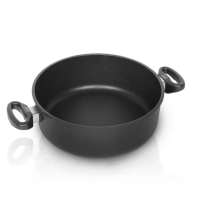 【瑞康屋UCOM】德國黑魔法系列 不沾鍋-28cm 雙耳湯鍋/淺燉鍋/平底鍋