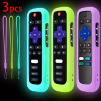1/2/3 piece set of luminous silicone remote control with rope suitable for TCL Hisense Roku TV remote control