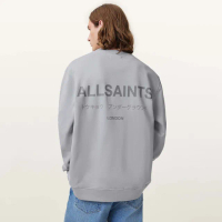 【ALLSAINTS】UNDERGROUND 純棉LOGO長袖衛衣-灰 M033NB(寬鬆版型)