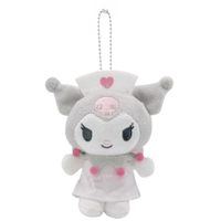 小禮堂 【限購排單不保單】Sanrio 三麗鷗 酷洛米 絨毛玩偶吊飾 (白灰護士 變裝50週年)