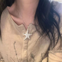 Fashionable Y2K Star Pendant Tiny Star Necklace Clavicle Chain