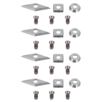 12Pcs Tungsten Carbide Inserts Set (Include 11mm Square with Radius,12mm Round,28X10mm Diamond with Sharp Point)