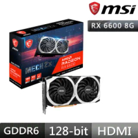 【MSI 微星】微星 RX6600 MECH 2X 8G(A320主機板大禮包)