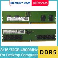 DDR5 32GB 16GB 8GB 4800MHz DIMM PC-38400 288 Pin for Desktop Computer Memory Dual Channel