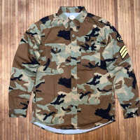BROWNY VINTAGE ARMY CAMOUFLAGE WITH PATCHES LONG SLEEVE SHIRT OG 107 M65 AVIREX