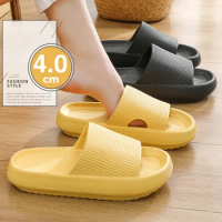 New Platform Thick Bathroom Home Slippers Women Cloud Slippers Soft Sole EVA Indoor Sandals Flip Flop Men Slippers
