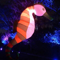 Ocean theme ceil hanging inflatable led sea horse lighting inflatable seahorse for party decoration