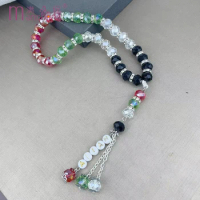 2 rupee item navidadfnaf Tasbih Prayer Beads Muslim Allah Letters Bracelet Crystal Rope Chain Charm Islam Pulseira Car Pendant