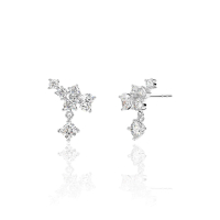QMJ JEWELRY - N42 Bông tai bạc MY LOVE nạm đá lấp lánh kiêu sa, thời trang phụ kiện trang sức bạc 92
