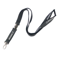BOEING Airbus Lanyard for Pilot License ID Holder, Wide Black Mini Plaid Style with Metal Buckle for Flight Crew Airman