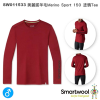 【速捷戶外】美國 Smartwool SW011533 男 Merino Sport 150 美麗諾羊毛塗鴉Tee(經典logo 霧紅),柔順,透氣,排汗, 抗UV