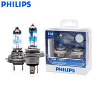 Philips H4 H7 9003 Racing Vision +150% More Brightness Auto Headlight Hi/lo Beam Halogen Lamp Rally Performance ECE, Pair