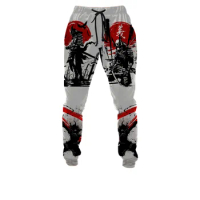 The latest men's jogging pants samurai ghost mask tattoo 3D printing pants streetwear unisex casual sports trousers