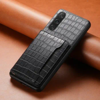 Luxury Crocodile Texture Leather Case For Sony Xperia 5 IV 10IV 1V 10V 5Ⅲ Reno10 Pro K11 Card Slot Stand Flip Wallet Back Cover