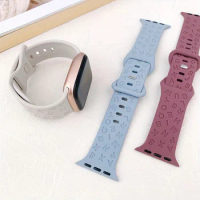 2024 Newest Applicable Watch S9 Strap Iwatch7/6/5/4/3 Apple S8 Watch Smart Special Butterfly Buckle Silicone Engraved