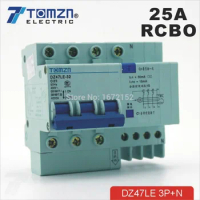 DZ47LE 3P+N 25A 400V~ 50HZ/60HZ Residual current Circuit breaker with over current and Leakage protection RCBO