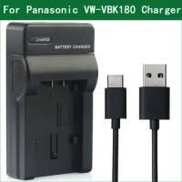VW VBK180 Battery Charger for Panasonic HDC HS80 SD40 SD60 SDX1 TM40 TM45 TM55 TM60 TM90 TMX1 HC V10 V700 V707 SDR H85 H95 H100