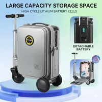 Koper Pintar TaffGO SE40 Koper Skuter Elektrik Kabin Ride-on Smart Luggage 20 Inch Silver