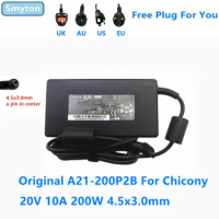 Original 200W AC Adapter Charger For Chicony 20.0V 10.0A 200.0W 4.5x3.0mm A21-200P2B A200A022P MSI Laptop Power Supply