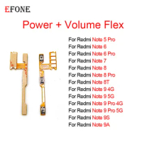 50PCS For Xiaomi Redmi Note 5 6 7 8 8T 9 9S 9A Pro 4G 5G Power On Off Button Volume Switch Key Control Flex Cable