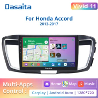 Dasaita Vivid 1 Din Car Radio for Honda Accord 2013 2014 2015 2016 2017 9th Gen Apple Carplay Android 10.2" Auto GPS Head unit