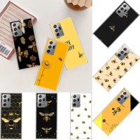 Happy Lovely Bee Phone Case For Samsung Galaxy S20 FE S21 S10 S23 Plus S24 S22 Ultra Coque S10E S9 S8 S7 Edge Cover Capa Pattern