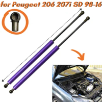 9 Colors Carbon Fiber Bonnet Hood Gas Struts Springs Dampers for Peugeot 206 206CC 1998-2016 Lift Supports Shock Absorber Prop