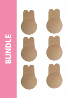 PINK N' PROPER 膚色提拉兔耳朵胸貼矽膠乳貼防走光透氣乳頭貼胸貼隱形文胸貼 (3套)
