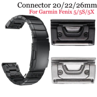 20/22/26mm Metal Watch Band Quick Release Clasp Adapter Connector for Garmin Fenix 5X/Fenix 3/Fenix 3 HR/Fenix 5/5S/Quatix 5