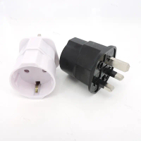 อะแดปเตอร์ไฟ, สากล, 13A, 250V, ปลั๊กทองแดง EU 2 ขา, ตัวแปลงปลั๊กฟิวส์ UK, YB17TH