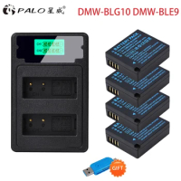 PALO 1200mAh DMW-BLG10 BLG10 BLG10E DMW-BLE9 Battery + LCD Dual USB Charger for Panasonic LUMIX GF5 GF6 GX7 LX100 GX80 GX85