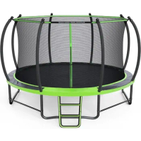 Trampoline 10FT 12FT 14FT Recreational Trampoline for Kids Adults,ASTM Approved, with Wind Stakes and Ladder Outdoor Trampoline