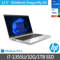 【HP 惠普】13.5吋i7商用輕薄筆電(EliteBookDragonflyG4/860V7PA/i7-1355U/32G/1TBSSD/W11P/3Y)