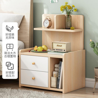 床頭櫃實木色臥室現代簡約小型簡易多功能床邊收納櫃子家用置物架」
