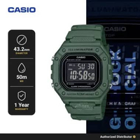 [READY INSTANT] Casio Jam Tangan Digital Pria W-218H-3BVDF Original Resin Strap Green