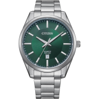 【CITIZEN 星辰】簡約三針石英腕錶42mm綠(BI1031-51Z)