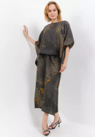 Batik Kedu Setelan Batik Wanita One Set Doby Motif Sisik Nogo Abu / Baju Kondangan / Pesta / Baju Ka