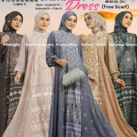 SADAJIWA DRESS MIDI Nadhera Luxury (Ready Stok) Free Scarf